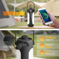 Miniatyrbilde 3 av 5: Oppladbar sammenleggbar campinglampe (svart og grå), 10000mAh LED-campinglampe med 3 dimmemoduser for telt, utendørs piknik, fotturer eller innendørs Blac
