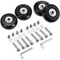 Miniatyrbillede 1 af 5: 4 stk. 50x18mm bagagekuffert udskiftningshjul, gummi drejehjul lejer reparationskits, sort