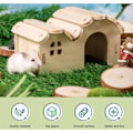 Miniatyrbild 4 av 5: Indiskt gris hus, hamsterhus, hamstergömställe, hamsterhus, trähus för hamster, träkoja för smådjur med fönster, för hamster