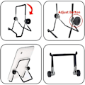 Miniatyrbilde 2 av 5: 2 stk. støttebrett justerbart nettbrett iPad Sammenleggbart Bærbart Lovy DOCK DOCK Kontorstøtte for iPad, iPad Pro, Air, Samsung, Kindle Fire, Switch,