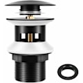Miniatyrbillede 1 af 5: Slavabo bundventil med matsort overløb, universal chonphan G1 1/4 \"messingventil pop-up fido til vask