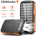 Miniatyrbillede 1 af 4: Trådløs Powerbank 25000mAh Udendørs Nødstrømslommelygte Bærbar Solenergi Powerbank