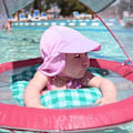 Miniatyrbild 2 av 2: UV-skyddande sommarhatt för flickebaby, solhatt för stranden med nackskydd