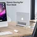 Miniatyrbillede 5 af 5: Sølv - Bærbar computerstand, justerbart aluminiumsstativ til MacBook Pro/Air, iPad, HP, Lenovo, tablets og andre bærbare computere - 1 stk