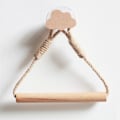 Miniatyrbillede 2 af 4: 1 selvklæbende toiletrulleholder, badeværelsespapirholder toiletrulleholder træreb håndklæde ring rustik (1 stk) stjerner
