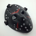 Pikkukuva 1 / 3: Kauhu Halloween -asu jääkiekkomaski juhlapuku Cosplay -rekvisiitta (punainen ja musta)