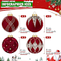 Miniatyrbild 3 av 5: 12-pack Sammetsjulgranskulor, julgransdekorationer - 80 mm/3,15\", gröna flockade hängande julgransprydnader, krossäkra julgranskulor i plast