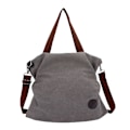 Miniatyrbild 1 av 5: Canvas Messenger Bag Axelväska, Grå Fritid Mode Konstnärlig Canvas Väska