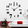 Miniatyrbild 3 av 4: Väggpendel Modern Design Tyst och Tickande Ramlös 3D Väggklocka för Sovrum Kök Vardagsrum Kontor Hotell Svart
