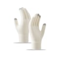 Miniatyrbilde 1 av 5: Dame Vinterhansker Touch Screen Termisk Ull Fleece Fôret Strikkede Hansker, Touch Screen Elastiske Mansjetter Teksting Termiske Hansker (Hvit)