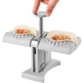 Miniatyrbillede 1 af 5: Wonton-forme, rustfrit stål dobbelthoved automatisk wonton-maskine, enkle værktøjer til dumplings