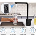 Miniatyrbillede 4 af 5: Sort køkkenhane med 7-formet tud, 360° drejelig, sort
