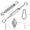 Miniatyrbilde 2 av 5: M6 Solseil Feste Kit, Rustfritt Stål Solseil Feste Kit for Trekant og Firkant, Rektangel, Solseil Feste Tilbehør