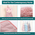 Miniatyrbillede 2 af 5: Sødt dyre køkken- og badehåndklæder 2-pak, blød plys mikrofiber til børn og voksne (pink + grå)