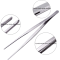 Miniatyrbilde 2 av 5: Lang matpinsett 10-tommers rett pinsett med presisjonshakkede spisser - Premium rustfritt stål pinsett for BBQ grilling matlaging steking a