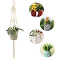 Miniatyrbilde 3 av 5: Makramé plantehengere, 2 rom, innendørs og utendørs hengende plantekasse, bomullsrep, nettpose for håndstrikket blomsterpotte