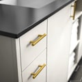 Miniatyrbilde 4 av 4: 10 stk. håndtak i gullfarget aluminiumlegering til skapdører (hullavstand: 128 mm)