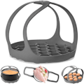 Miniatyrbilde 1 av 5: Slynge, Slinger Bakeware 6qt/8qt Instant Pot/Multifunksjonskomfyr Anti-Echaudage Stativ, BPA Silikon Egg Dampstativ (grå)