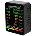 Pikkukuva 1 / 5: 6 in 1 pm2.5 pm10 HCHO TVOC CO CO CO2 Monitoori monitoiminen ilmanlaadun CO CO DIOKSIDI FORMALDEHYDI LCD LAP LOW LOCAL WORK HOTE HOTE Offi
