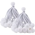 Miniatyrbillede 1 af 5: 50 stk. elastiske kugle bungee snore (hvid), presenningstrammer til pavillon, camping, telt snore, gardin forlængersele, 10 cm