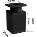 Pikkukuva 2 / 5: Mustat säädettävät huonekalujalat, 4 kpl kaappijalat 50 mm säädettävä korkeus 0-20 mm alumiiniseos pöydän jalat työpöydälle, sohvalle ja DIY-huonekaluille