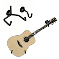 Miniatyrbild 1 av 4: Horisontell väggmontering för gitarr, lutande gitarrhängare lutning, horisontell väggmontering för akustisk klassisk eller elgitarr,