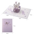 Pikkukuva 2 / 5: 3D-avautuva onnittelukortti, kukka-perhoskortti, äitienpäiväkortti, vuosipäiväkortti, syntymäpäiväkortti, häälahja (violetti)