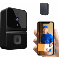 Miniatyrbillede 1 af 5: Trådløs videodørklokkekamera Smart dørklokke med 450P nattesyn 2-vejs lyd Cloud-lager Batteridrevet sort