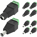 Miniatyrbillede 1 af 5: Sæt med 10, 5,5 mmx2,1 mm DC han- og hun-strømstik 12 V adaptere til videoovervågningskamera DVR Sikkerhedssystem LED-lys
