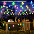 Miniatyrbillede 2 af 5: LED Farverige Kuglelyskæder med Fjernbetjening, Indendørs Lyskæder til Klasseværelse, Soveværelse, Stue, Halloween, Jul, Fest, Multicol