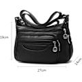 Miniatyrbillede 2 af 5: Kvinder Crossbody Taske, Cusual Multi-lommer PU Læder Håndtaske Skuldertaske (Blå)