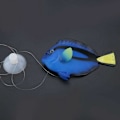 Miniatyrbillede 4 af 5: Falsk fisk ornament dekoration tropisk akvarium falsk fisk sjov lys fisk (blå),