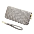 Miniatyrbillede 1 af 3: Dame Mode Dobbelt Lynlås Tegnebog Tegnebog Kreditkort Holder Bifold Dame Armbånd Håndledsrem Feriegave