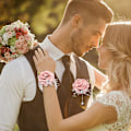 Miniatyrbillede 5 af 5: Rose - 2PCS Håndleds Corsage Bryllup Corsage Perle Armbånd Rhinestone Rød Rose Kunstig Blomst Håndleds Corsage Brudepige Blomst Bryllup Armbånd