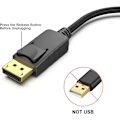 Pikkukuva 2 / 4: 1 kpl DisplayPort–HDMI-sovitin, DP-muunnin (Display Port) uros–naaras HDMI-liittimeen audiolla Lenovolle, Dellille, HP:lle, ASUSille ja muille merkeille