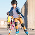 Miniatyrbillede 5 af 5: Børne Roller Beskyttelse, Hjelm/Knæbeskyttelsessæt til Børn Rulleskøjteløb Alder 3 til 10 År Beskyttelsesudstyr til Skateboards, Cykler, S