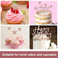 Miniatyrbilde 5 av 5: Gull bursdagskakepynt (rosa gull), 2 sett bursdagskakepynt for barn jenter gutter kvinner mann, Happy Birthday stjerner cupcake toppers for dekorasjon