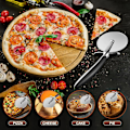Miniatyrbilde 5 av 5: Pizzasaks i rustfritt stål, profesjonell pizzasaks med sklisikkert håndtak, pizzasaks for pizza, pannekaker, kaker