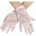 Miniatyrbillede 1 af 5: Hvide solbeskyttelseshandsker korte blonde kørehandsker blomster UV-beskyttelse solbeskyttelse håndbeskyttelse elastiske handsker blonde bryllup aften sexet W