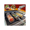 Miniatyrbilde 5 av 5: 2 stk. 20 cm grillkurv i rustfritt stålnett, rund grillbur, roterende trommel, bærbar PC-nett