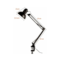 Miniatyrbillede 2 af 5: Studielampe Sort, Clip-on arbejdslampe, LED-skrivebordslampe med øjenbeskyttelse