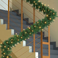 Miniatyrbillede 4 af 4: Julekrans med lanterner 2,7 meter, 160 rattanranker, varm hvidt kunstigt træ, juledekoration til indendørs og udendørs brug