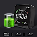 Miniatyrbillede 2 af 3: CO2-monitor, CO2-detektor, kuldioxidsensor, indendørs luftkvalitetsmonitor med termometer og hygrometer