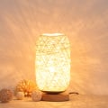 Miniatyrbillede 4 af 4: Moderne bambus rattan sengelampe træbase moderne bordlampe kreativ brugerdefineret indretning dæmpbar led-lampe stue sengelampe beige