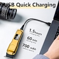 Miniatyrbild 5 av 5: Hårklippare för män, professionell elektrisk rakapparat för män, hårklippare, trimningsset för hårklippning och skäggtrimning (9 delar/USB/uppladdningsbar/LCD-display/sladdlös)