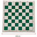 Pikkukuva 2 / 5: Vihreä - Kilpailu shakkimatto, synteettisestä nahasta valmistettu rullautuva lauta, kevyt ja liukumaton, shakkimatto lapsille ja aikuisille (koko: 43*43cm).