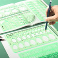 Pikkukuva 4 / 5: Sarja 6 Normografiaa Luonnoksia ja Kaavioita varten - Technic Trace-Forms - Ympyrät, Kolmiot, Neliöt, Suorakulmiot Stensiili - 10 Geometriset Muodot Erilaisia