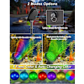 Miniatyrbilde 3 av 5: Solcelledambelysning, (3 frontlykter) RGB solcelledambelysning nedsenkbar belysning med IP68 vanntett, fargeskiftende RGB solcelledambelysning for akvarium