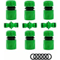 Miniatyrbillede 1 af 5: Have Slangekobling, Vandingsslangekobling Slangetilbehør (6 Hurtig Slangekobling, 3 Dobbelt Hunkobling), Hurtigt og Nemt Tilslutningssæt.