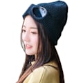 Miniatyrbilde 2 av 4: Unisex Goggle Beanie Strikket Vinter Chunky Beanie Hat(svart)